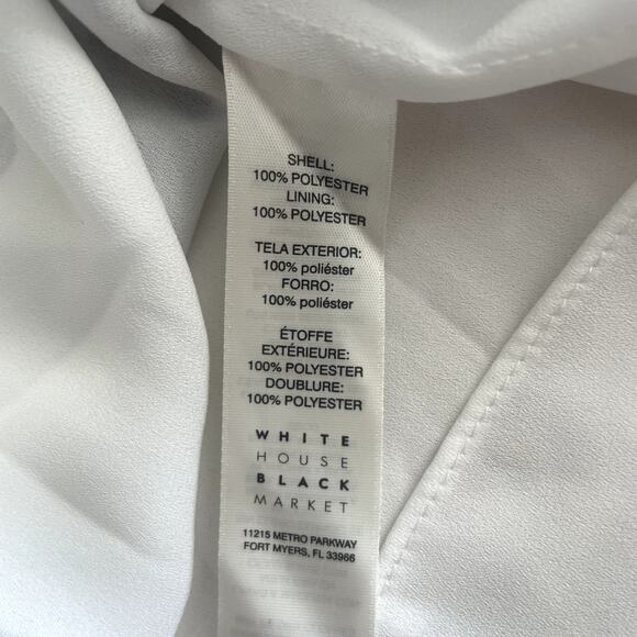 White House Black Market V-Neck Button Down 3/4 Sleeve Blouse Sz 6 - Picture 6 of 6
